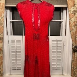 Vintage Oleg Cassini Silk beaded Gown